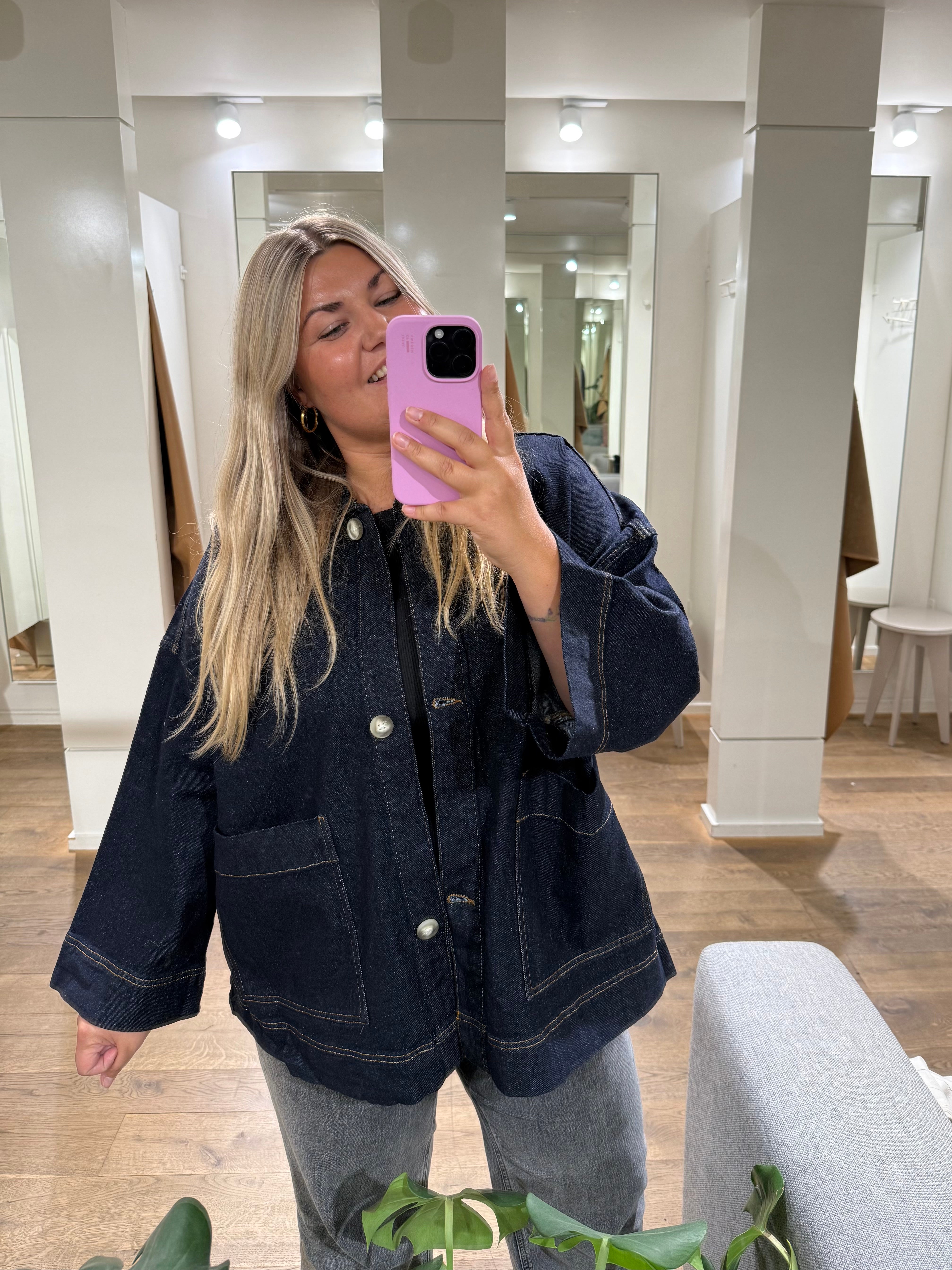 AWVERENA Denim Jacket - Dark Blue Denim